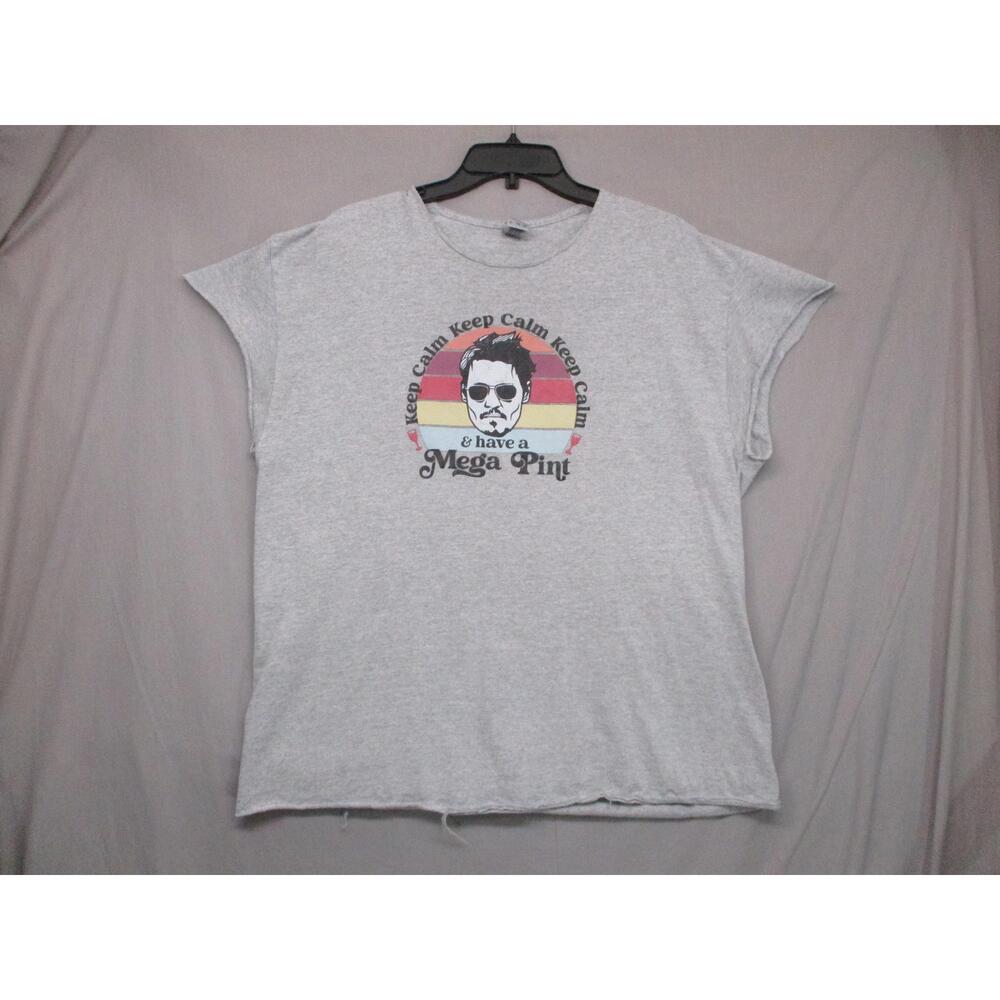 Gildan Grey Casual Graphic‎ Tee Women T-Shirt Size Extra Large